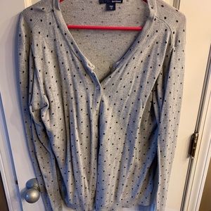 Black and Grey Polka Dot Cardigan